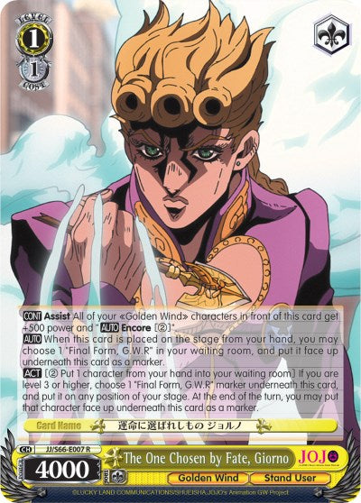The One Chosen by Fate, Giorno (JJ/S66-E007 R) [JoJo's Bizarre Adventure: Golden Wind] | Cracking-Singles