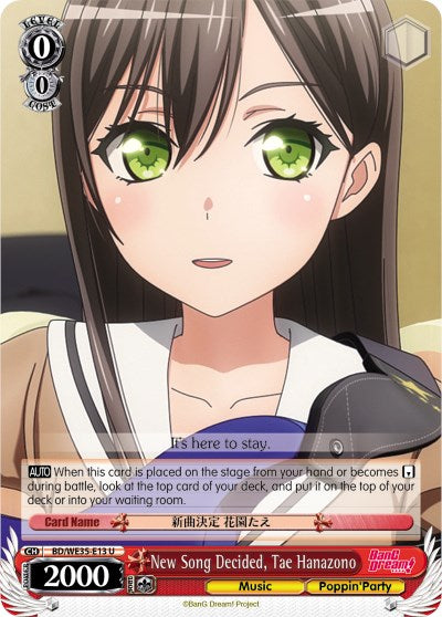 New Song Decided, Tae Hanazono (BD/WE35-E13 U) [Poppin'Party x Roselia] | Cracking-Singles
