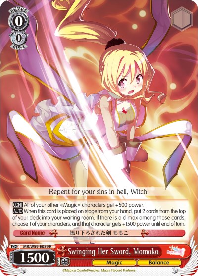 Swinging Her Sword, Momoko (MR/W59-E059 R) [Magia Record: Puella Magi Madoka Magica [Side Story] (Mobile)] | Cracking-Singles