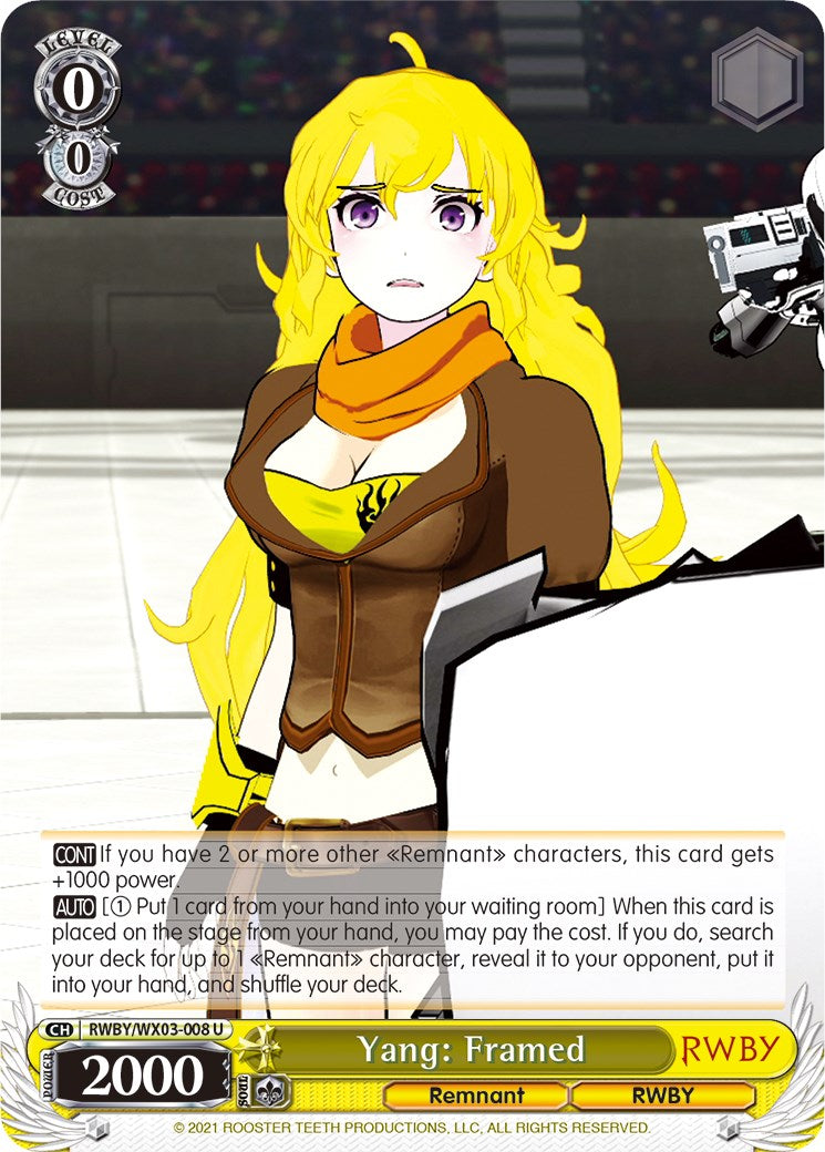 Yang: Framed (RWBY/WX03-008 U) [RWBY] | Cracking-Singles