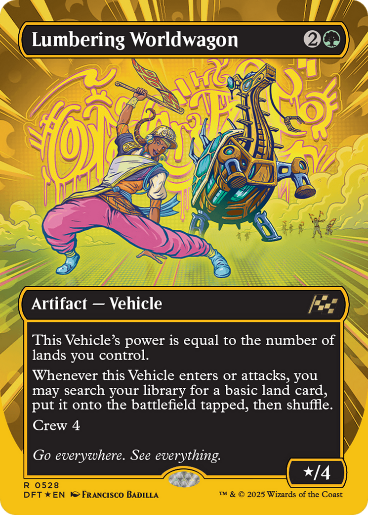 Lumbering Worldwagon (Borderless) (First-Place Foil) [Aetherdrift] | Cracking-Singles