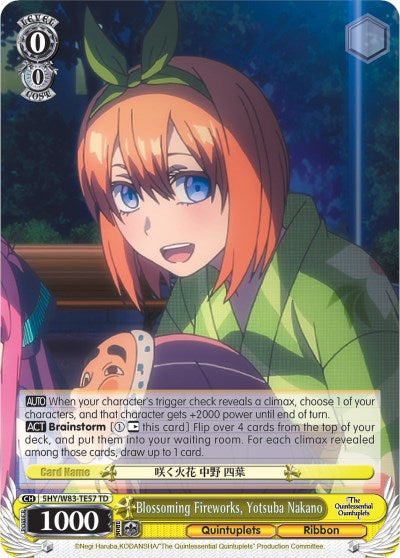 Blossoming Fireworks, Yotsuba Nakano (5HY/W83-TE57 TD) [The Quintessential Quintuplets] | Cracking-Singles