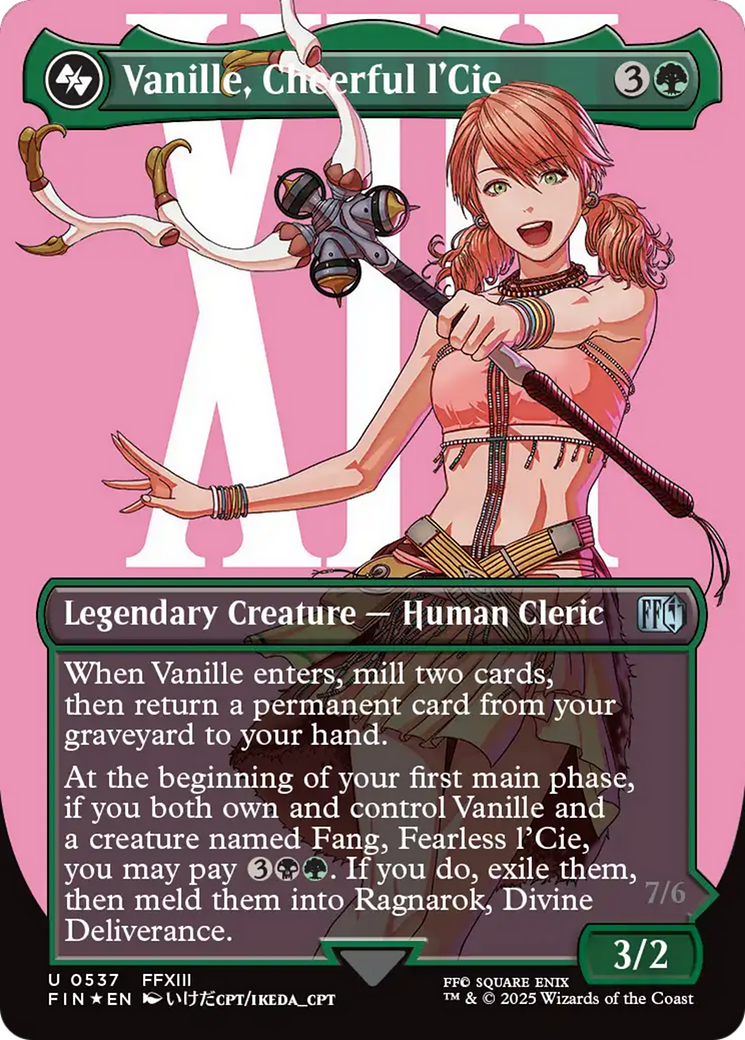 Vanille, Cheerful l'Cie // Ragnarok, Divine Deliverance (Borderless) (Surge Foil) [FINAL FANTASY] | Cracking-Singles