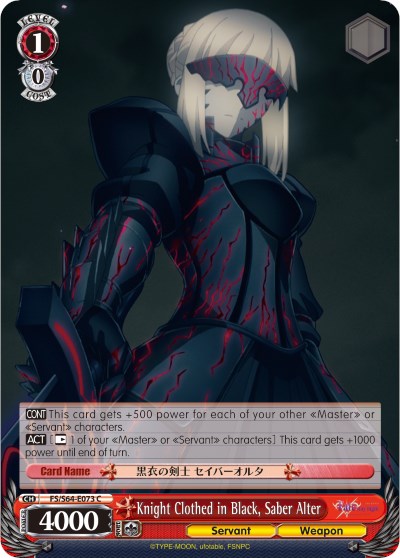 Knight Clothed in Black, Saber Alter (FS/S64-E073 C) [Fate/Stay Night [Heaven's Feel]] | Cracking-Singles