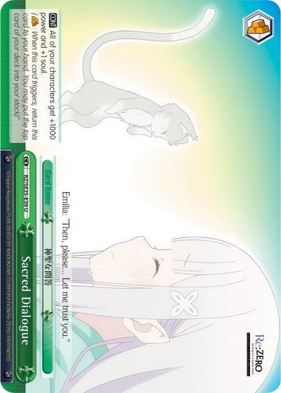 Sacred Dialogue (RZ/SE35-E39 U) (Parallel Foil) [Re:ZERO: The Frozen Bond] | Cracking-Singles