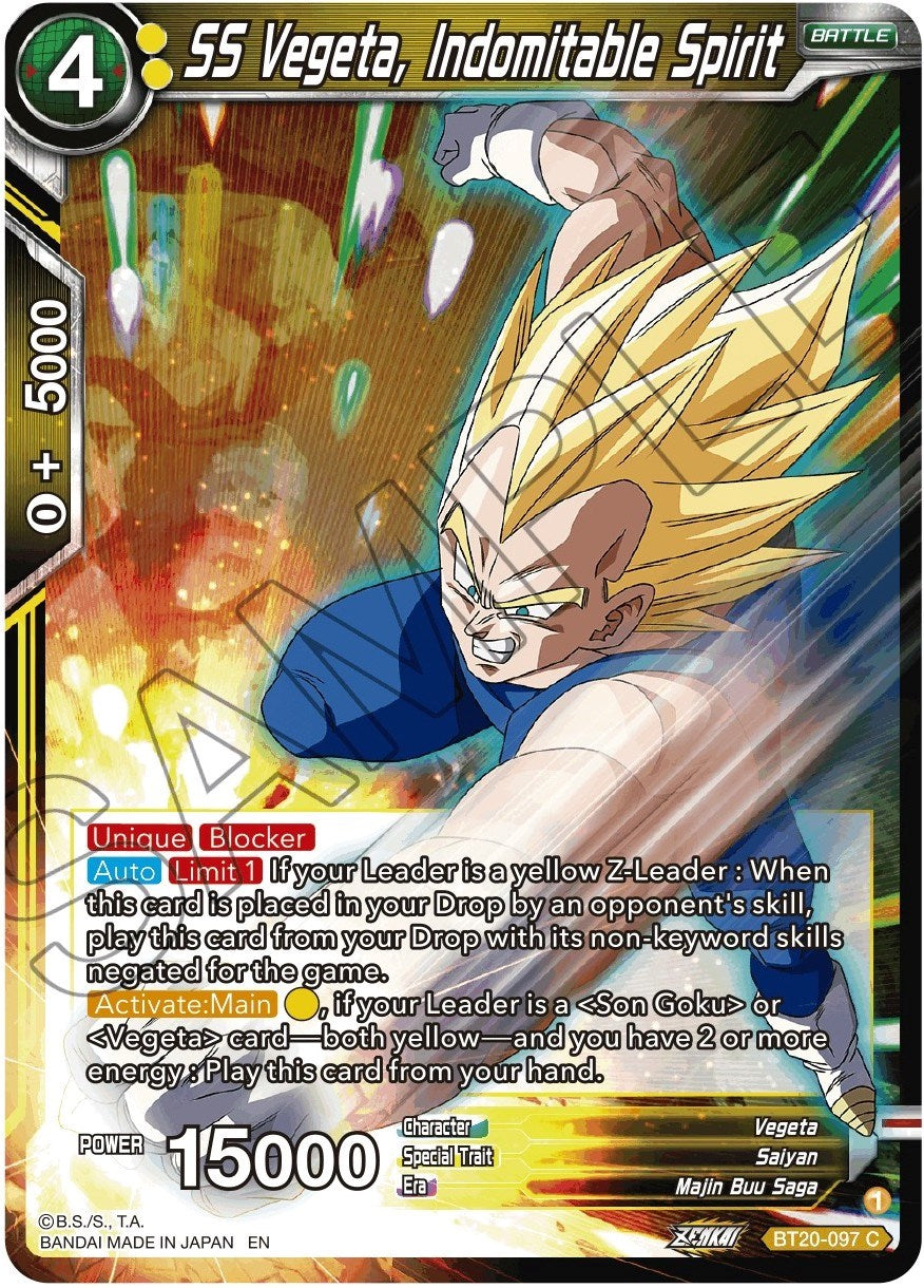 SS Vegeta, Indomitable Spirit (BT20-097) [Power Absorbed] | Cracking-Singles