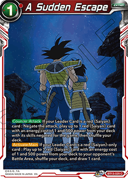 A Sudden Escape (Common) (BT13-029) [Supreme Rivalry] | Cracking-Singles