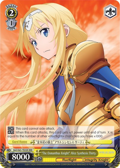 "The Osmanthus Knight" Alice Synthesis Thirty (SAO/S65-TE05R RRR) [Sword Art Online -Alicization-] | Cracking-Singles