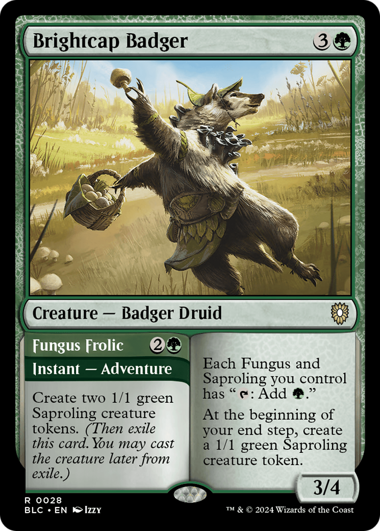 Brightcap Badger // Fungus Frolic [Bloomburrow Commander] | Cracking-Singles