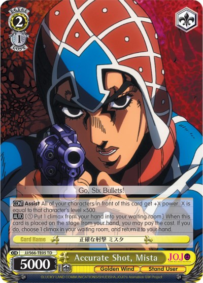 Accurate Shot, Mista (JJ/S66-TE05 TD) [JoJo's Bizarre Adventure: Golden Wind] | Cracking-Singles