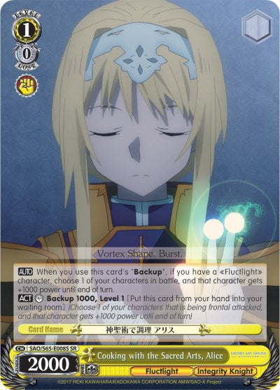 Cooking with the Sacred Arts, Alice (SAO/S65-E008S SR) [Sword Art Online -Alicization-] | Cracking-Singles