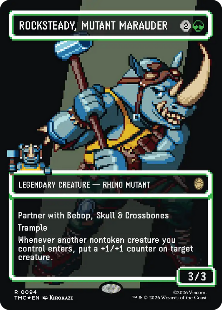 Rocksteady, Mutant Marauder (Borderless) (Surge Foil) [Teenage Mutant Ninja Turtles Commander] | Cracking-Singles