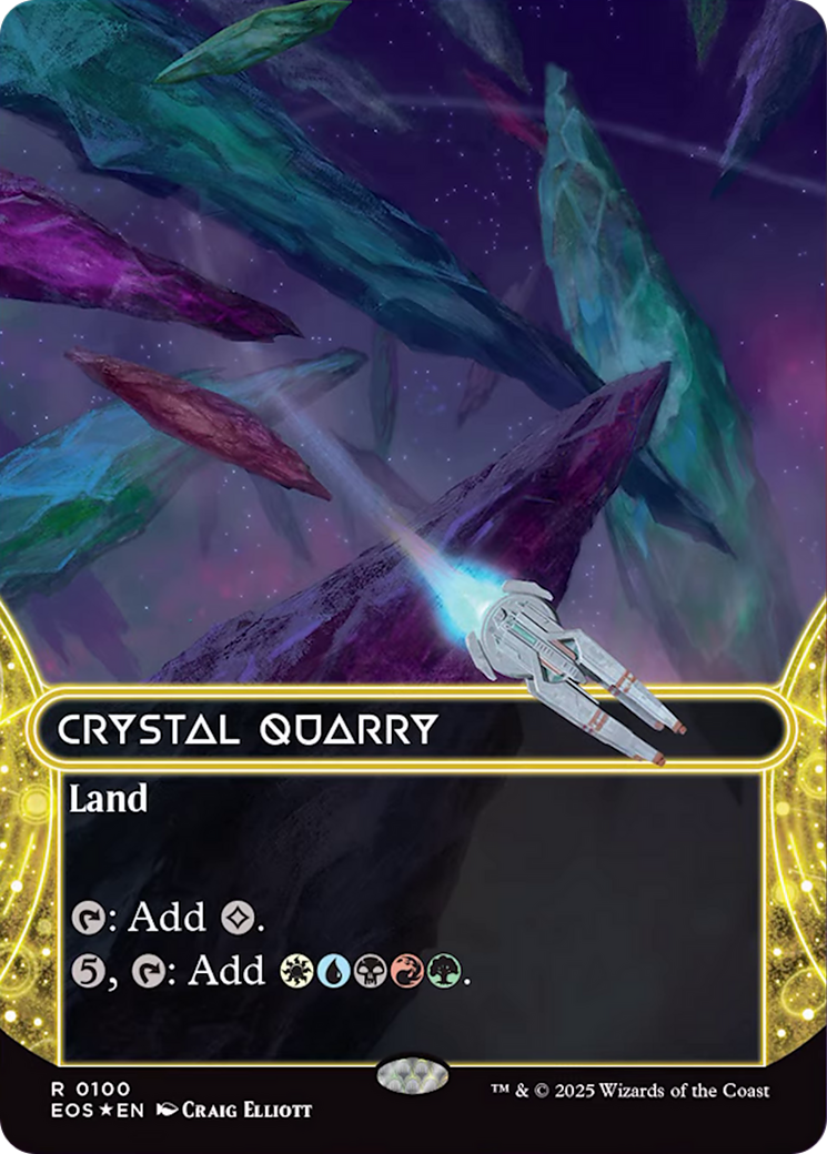 Crystal Quarry (0100) (Borderless) (Galaxy Foil) [Edge of Eternities: Stellar Sights] | Cracking-Singles