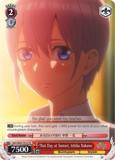 That Day at Sunset, Ichika Nakano (5HY/W83-TE16 TD) [The Quintessential Quintuplets] | Cracking-Singles