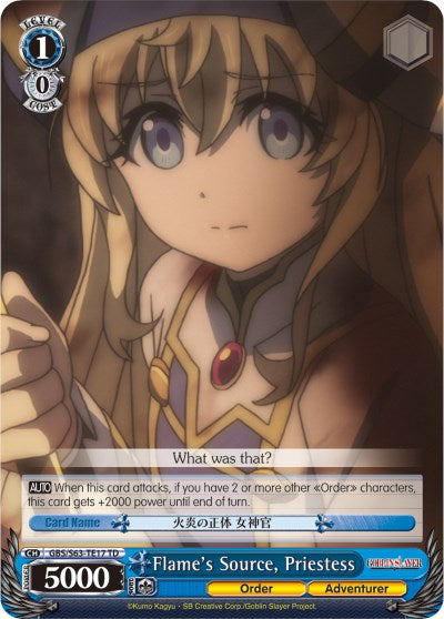 Flame's Source, Priestess (GBS/S63-TE17 TD) [Goblin Slayer] | Cracking-Singles