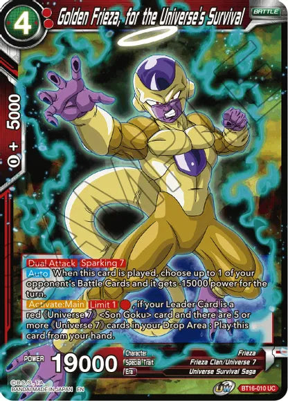 Golden Frieza, for the Universe's Survival (BT16-010) [Realm of the Gods] | Cracking-Singles