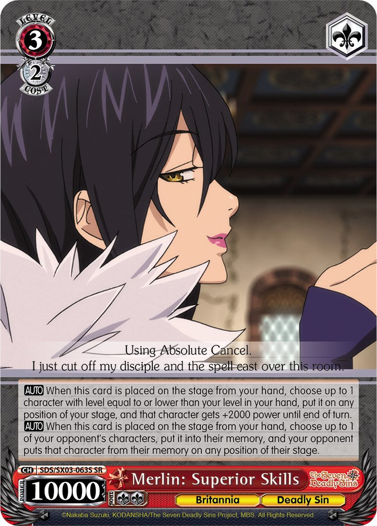 Merlin: Superior Skills (SDS/SX03-063S SR) [The Seven Deadly Sins] | Cracking-Singles