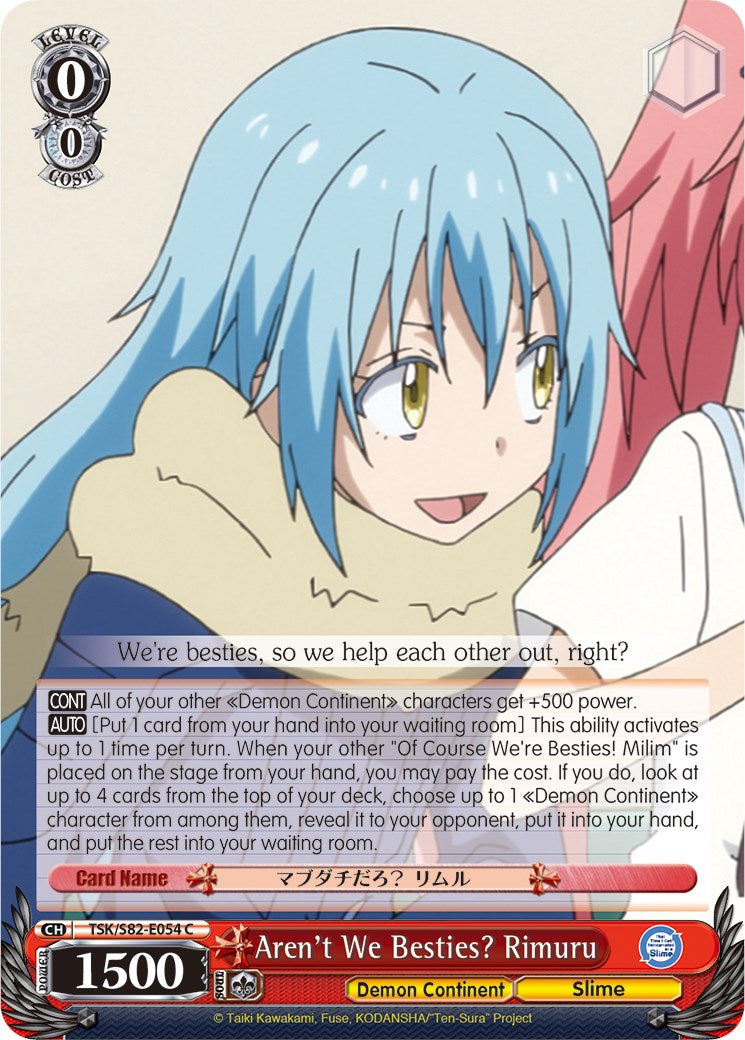 Aren't We Besties? Rimuru (TSK/S82-E054 C) [That Time I Got Reincarnated as a Slime Vol.2] | Cracking-Singles