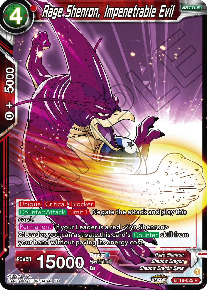 Rage Shenron, Impenetrable Evil (BT18-025) [Dawn of the Z-Legends] | Cracking-Singles