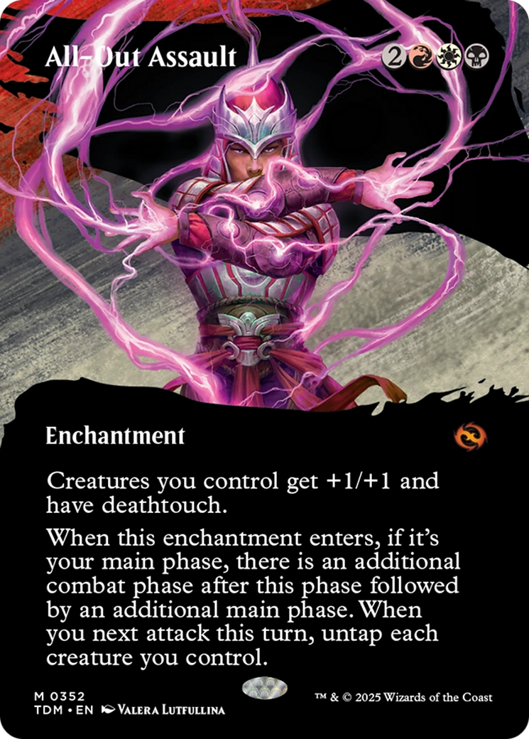 All-Out Assault (Borderless) [Tarkir: Dragonstorm] | Cracking-Singles