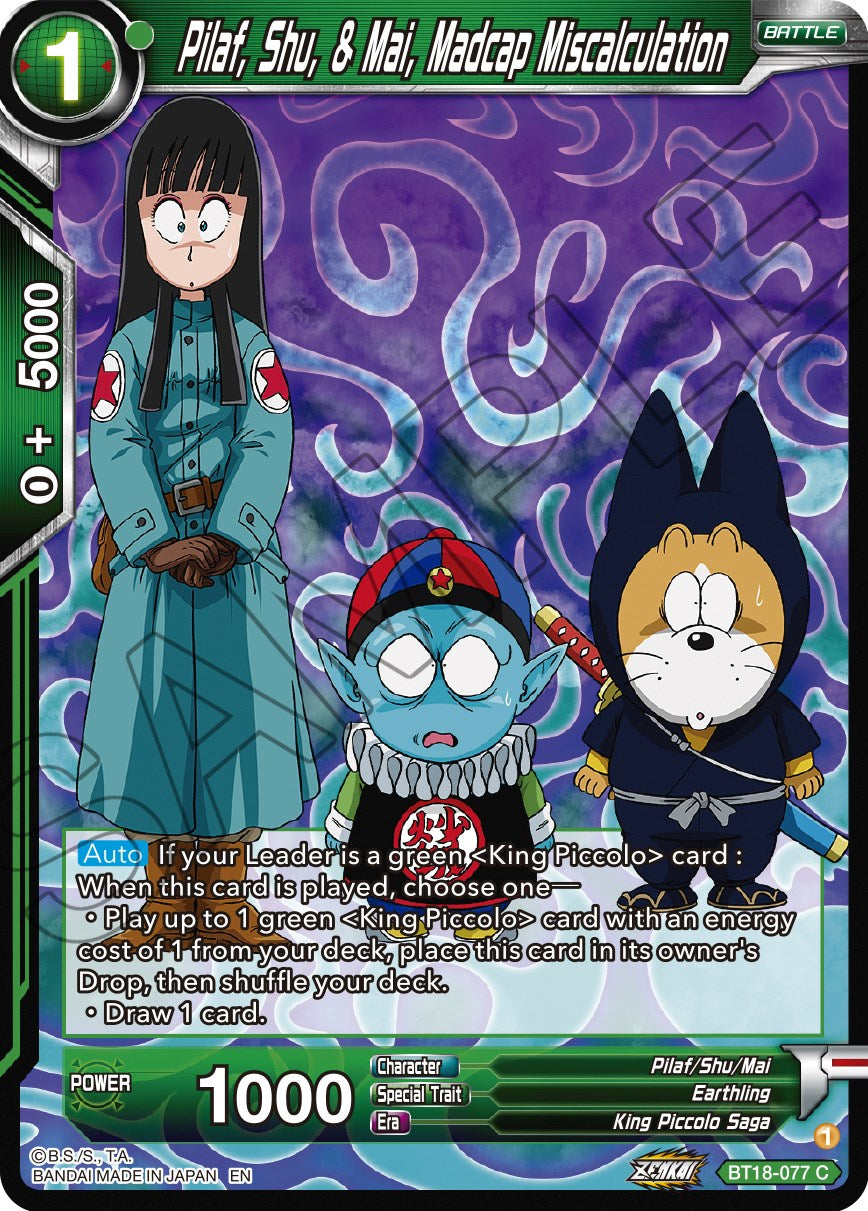 Pilaf, Shu, & Mai, Madcap Miscalculation (BT18-077) [Dawn of the Z-Legends] | Cracking-Singles