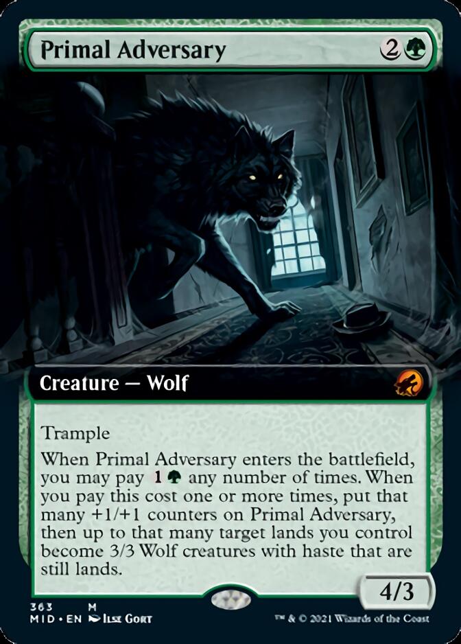 Primal Adversary (Extended Art) [Innistrad: Midnight Hunt] | Cracking-Singles