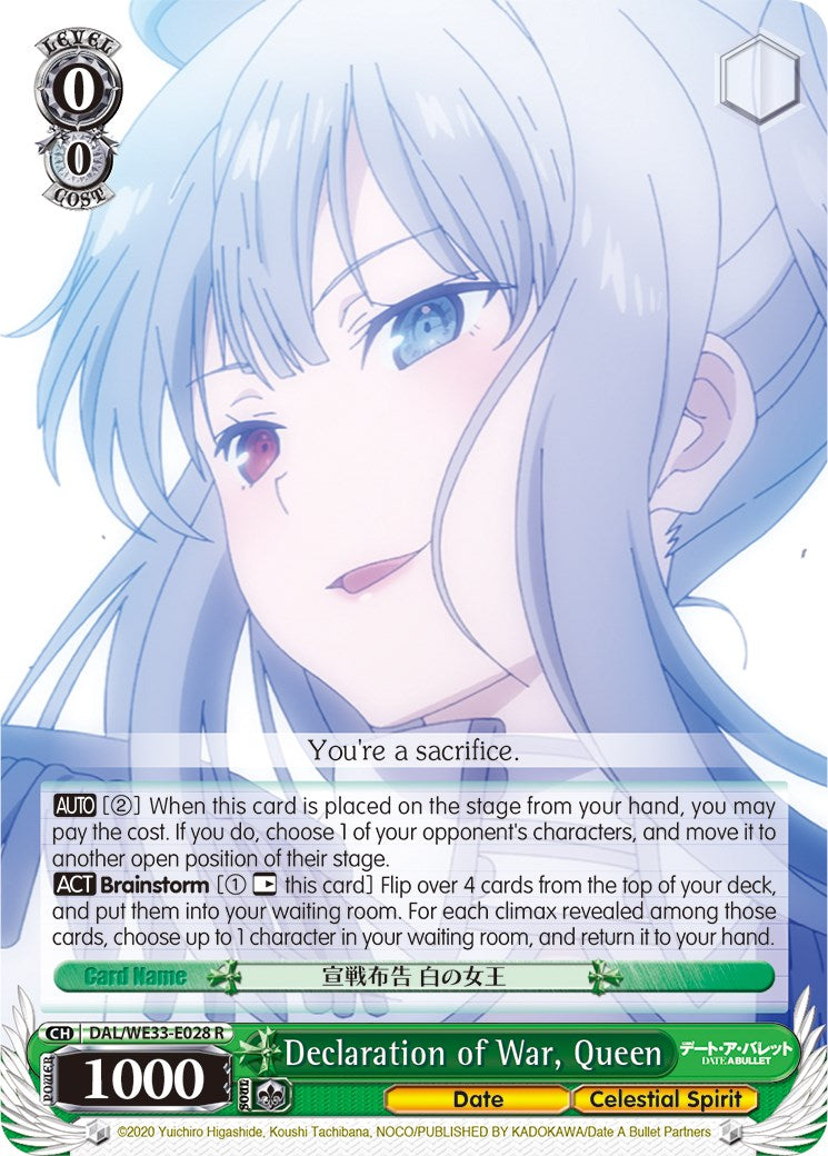 Declaration of War, Queen (DAL/WE33-E028 R) (Parallel Foil) [Date A Bullet] | Cracking-Singles