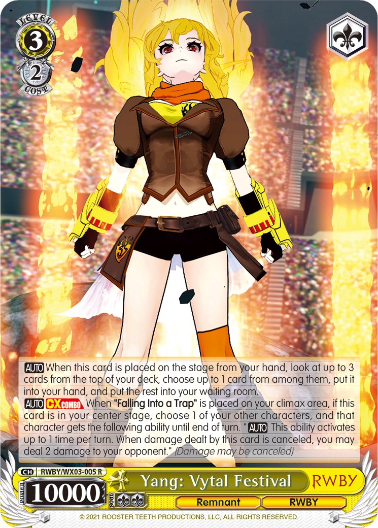 Yang: Vytal Festival (RWBY/WX03-005 R) [RWBY] | Cracking-Singles