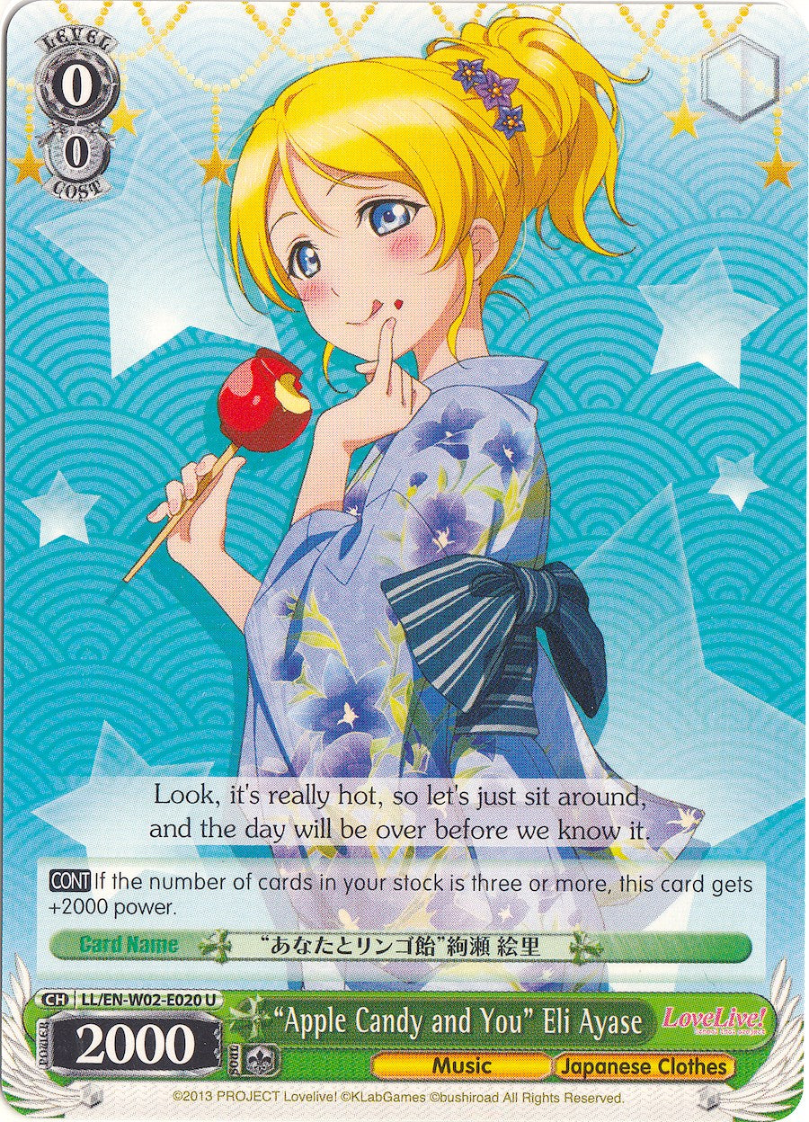 "Apple Candy and You" Eli Ayase (LL/EN-W02-E020 U) [Love Live! DX Vol.2] | Cracking-Singles