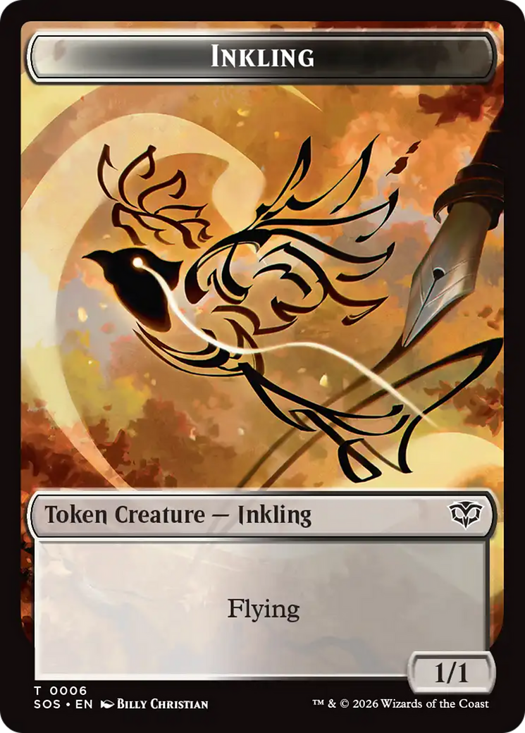 Fractal (0004) // Inkling (006) Double-Sided Token [Secrets of Strixhaven Tokens] | Cracking-Singles
