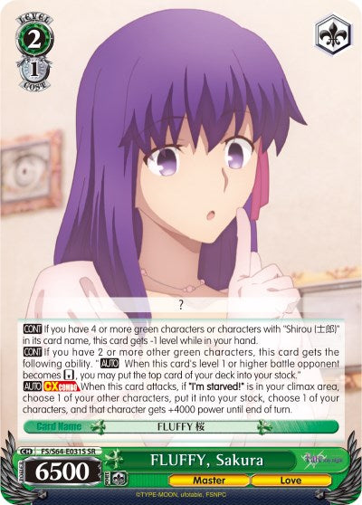 FLUFFY, Sakura (FS/S64-E031S SR) [Fate/Stay Night [Heaven's Feel]] | Cracking-Singles