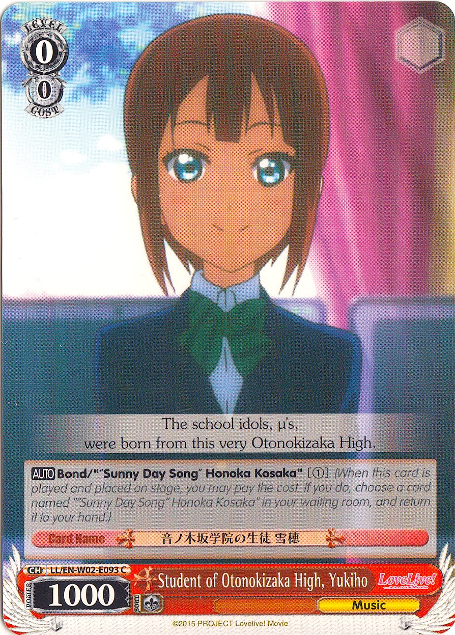 Student of Otonokizaka High, Yukiho (LL/EN-W02-E093 C) [Love Live! DX Vol.2] | Cracking-Singles