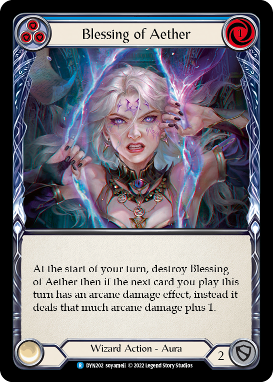 Blessing of Aether (Blue) [DYN202] (Dynasty)  Rainbow Foil | Cracking-Singles