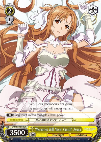 "Memories Will Never Vanish" Asuna (SAO/S80-E026 C) [Sword Art Online -Alicization- Vol.2] | Cracking-Singles
