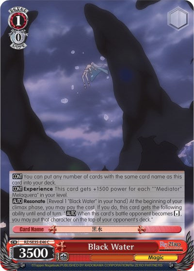 Black Water (RZ/SE35-E46 C) (Parallel Foil) [Re:ZERO: The Frozen Bond] | Cracking-Singles