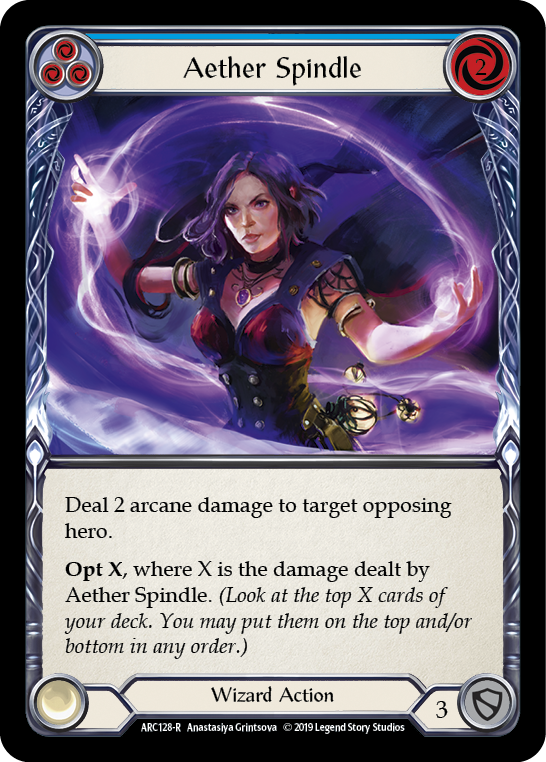 Aether Spindle (Blue) [ARC128-R] (Arcane Rising)  1st Edition Normal | Cracking-Singles