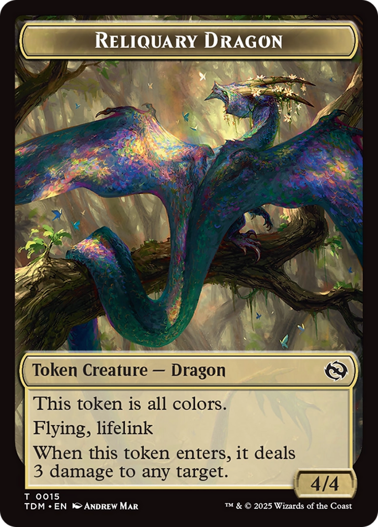 Reliquary Dragon // Dragon (0011) Double-Sided Token [Tarkir: Dragonstorm Tokens] | Cracking-Singles