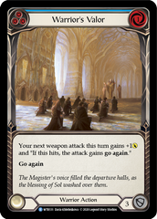 Warrior's Valor (Blue) [U-WTR131] (Welcome to Rathe Unlimited)  Unlimited Rainbow Foil | Cracking-Singles