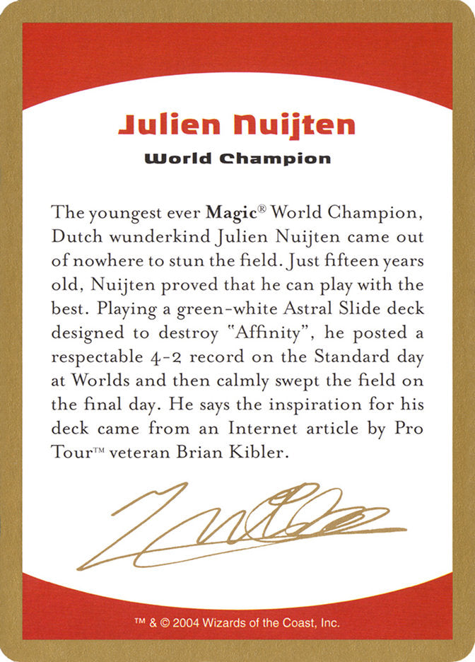 Julien Nuijten Bio [World Championship Decks 2004] | Cracking-Singles