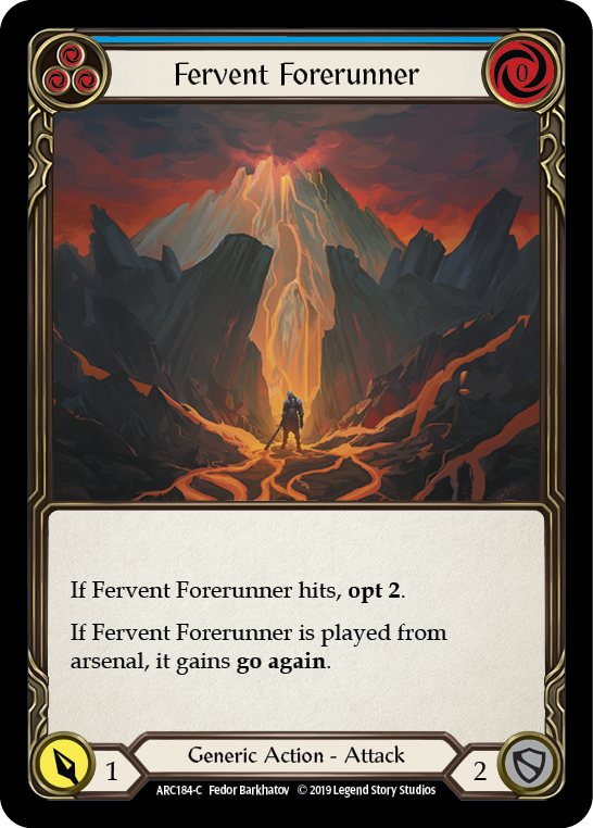 Fervent Forerunner (Blue) [ARC184-C] (Arcane Rising)  1st Edition Rainbow Foil | Cracking-Singles
