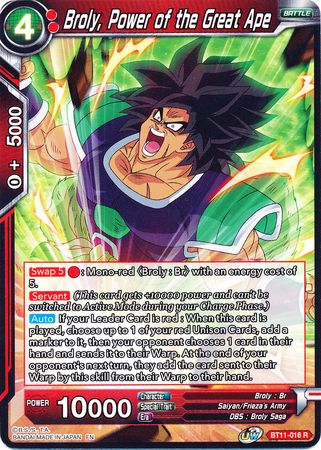 Broly, Power of the Great Ape (BT11-016) [Vermilion Bloodline] | Cracking-Singles