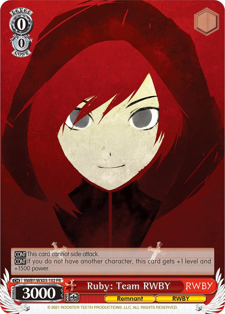 Ruby: Team RWBY (RWBY/WX03-102 PR) [RWBY] | Cracking-Singles