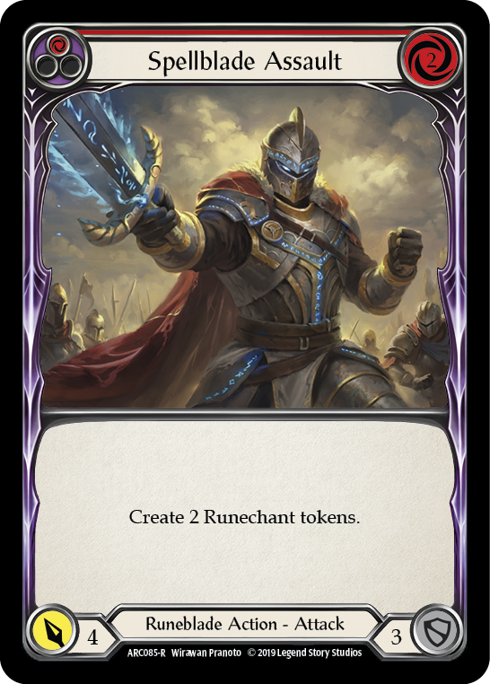 Spellblade Assault (Red) [ARC085-R] (Arcane Rising)  1st Edition Rainbow Foil | Cracking-Singles