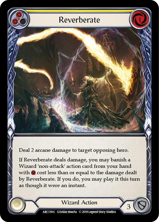 Reverberate (Yellow) [ARC139-C] (Arcane Rising)  1st Edition Rainbow Foil | Cracking-Singles