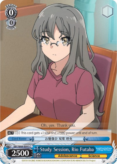 Study Session, Rio Futaba (SBY/W64-E091 C) [Rascal Does Not Dream of Bunny Girl Senpai] | Cracking-Singles