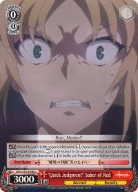 "Quick Judgment" Saber of Red (APO/S53-E040 U) [Fate/Apocrypha] | Cracking-Singles