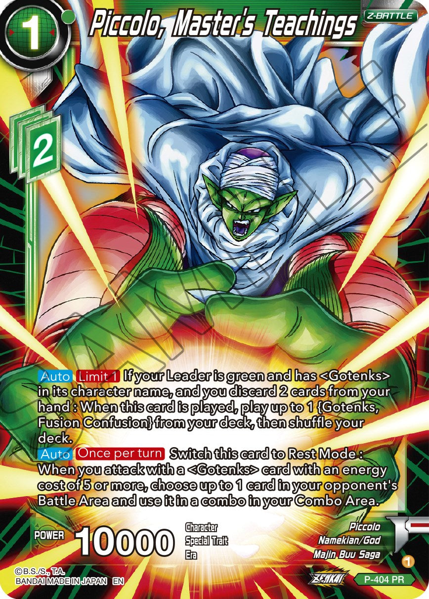 Piccolo, Master's Teachings (P-404) [Promotion Cards] | Cracking-Singles