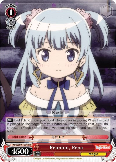 Reunion, Rena (MR/W80-TE04 TD) [Magia Record: Puella Magi Madoka Magica [Side Story] (Anime)] | Cracking-Singles