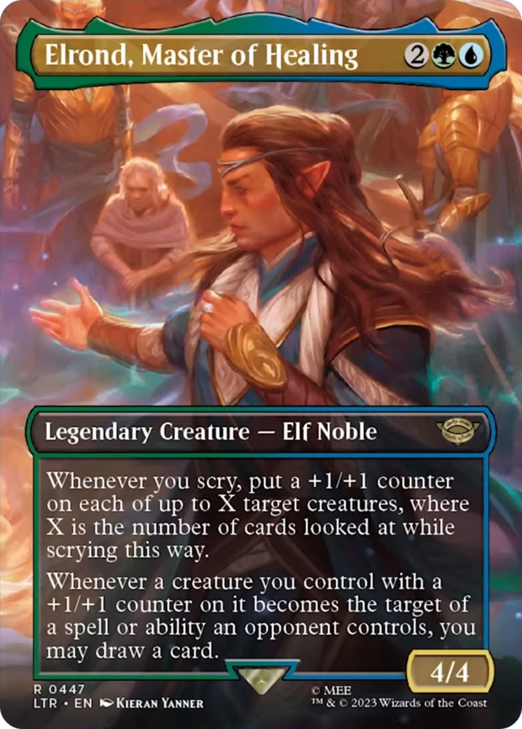 Elrond, Master of Healing (Borderless Alternate Art) [The Lord of the Rings: Tales of Middle-Earth] | Cracking-Singles
