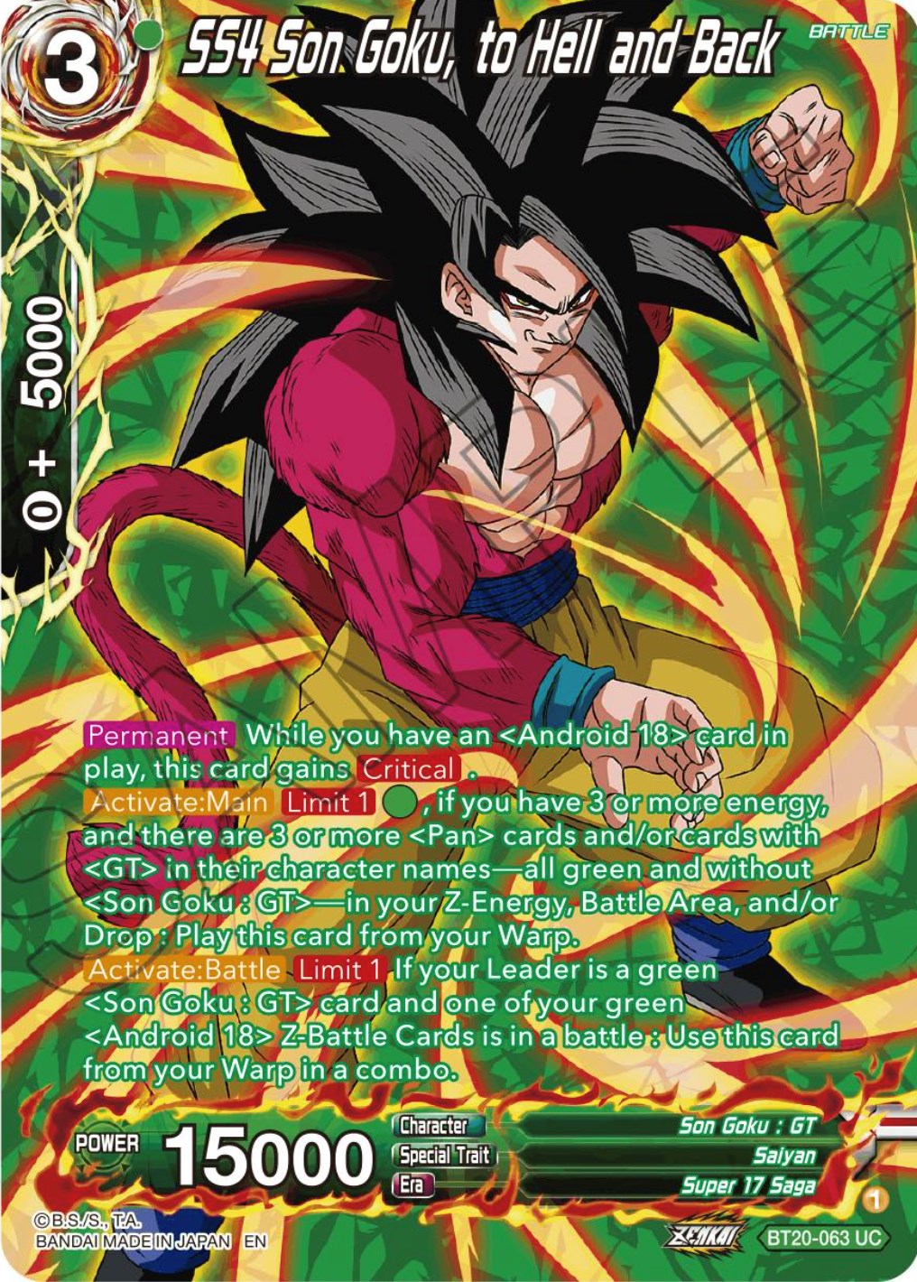 SS4 Son Goku, to Hell and Back (Silver Foil) (BT20-063) [Power Absorbed] | Cracking-Singles